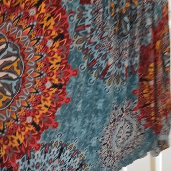 Bohemian Blue and Red Sleeveless Dress - Picture 3 of 5